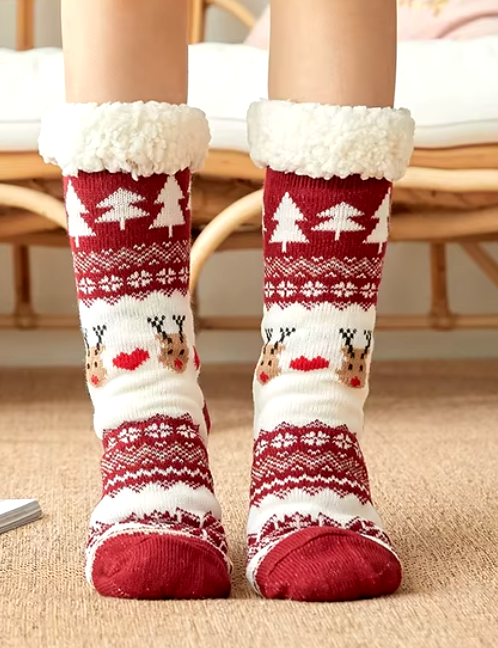 Red Winter Warm Socks for Christmas