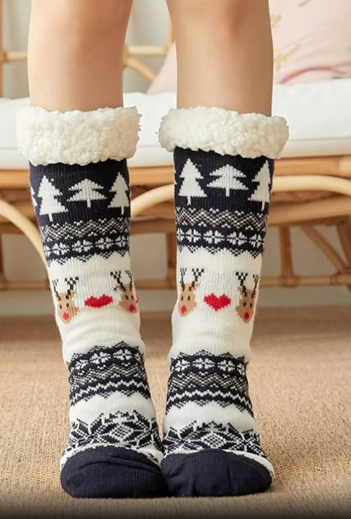 Black Warm Winter Socks for Christmas