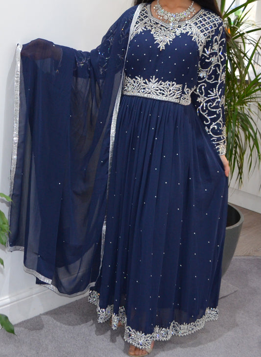 Stunning Navy Blue long dress/Gown