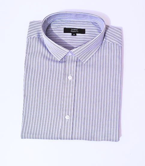 Mens Long sleeve blue striped shirt